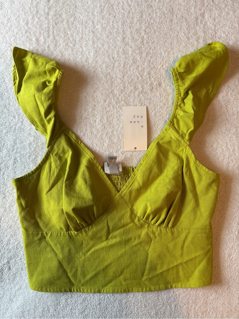 NWT Chartreuse Crop Top, Sz XS